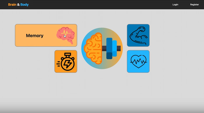 homepage of brain and body website